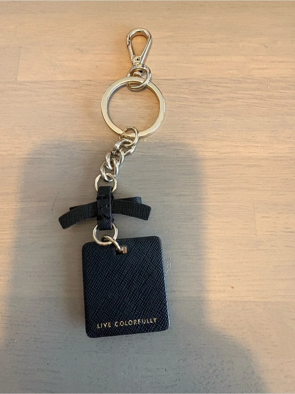 kate spade Black and Gold Spade Charm Keychain
